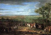 Adam Frans van der Meulen Louis XIV Arriving in the Camp in front of Maastricht oil on canvas